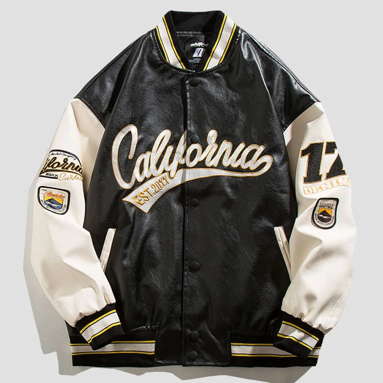 Men's Retro Letter Embroidered Jacket