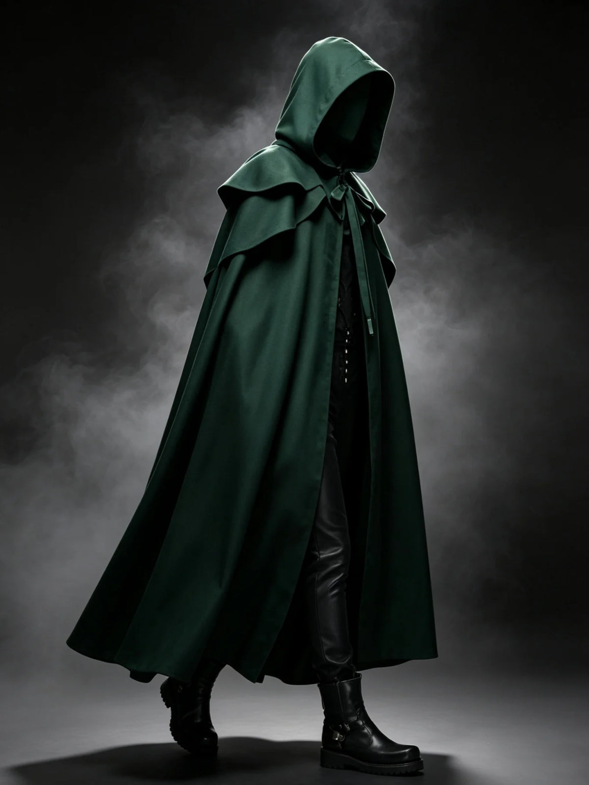Unisex Medieval Hooded Cloak with Tie Closure