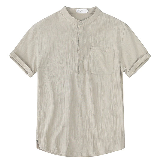 Cotton Linen Short Sleeve Breathable Tee