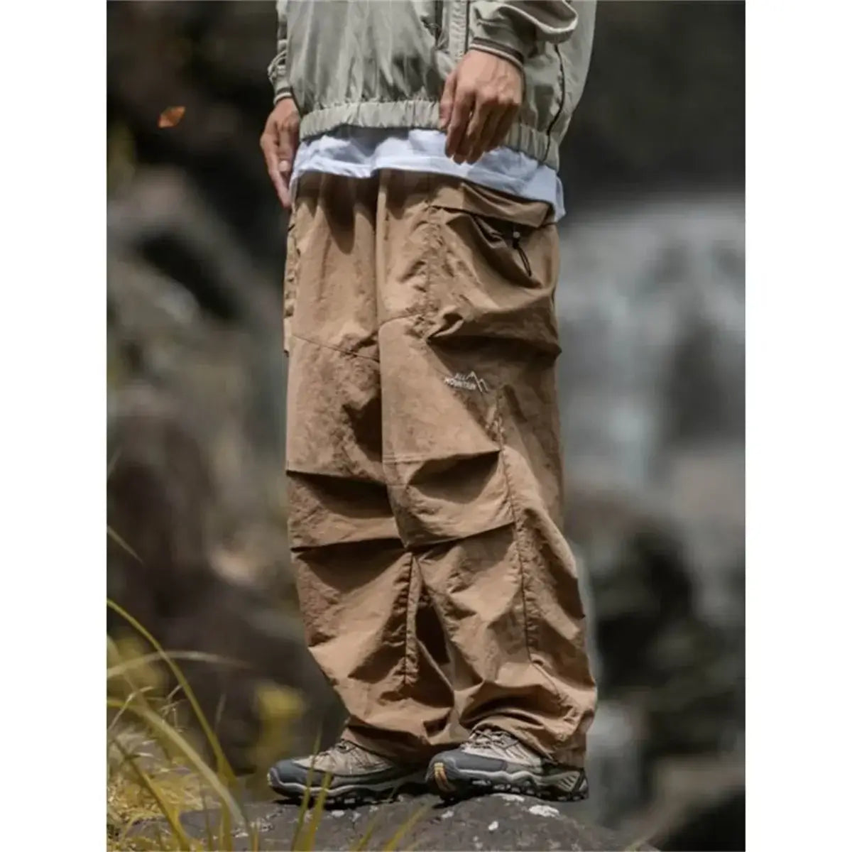Men's Vintage Baggy Hiking Cargo Pants front view