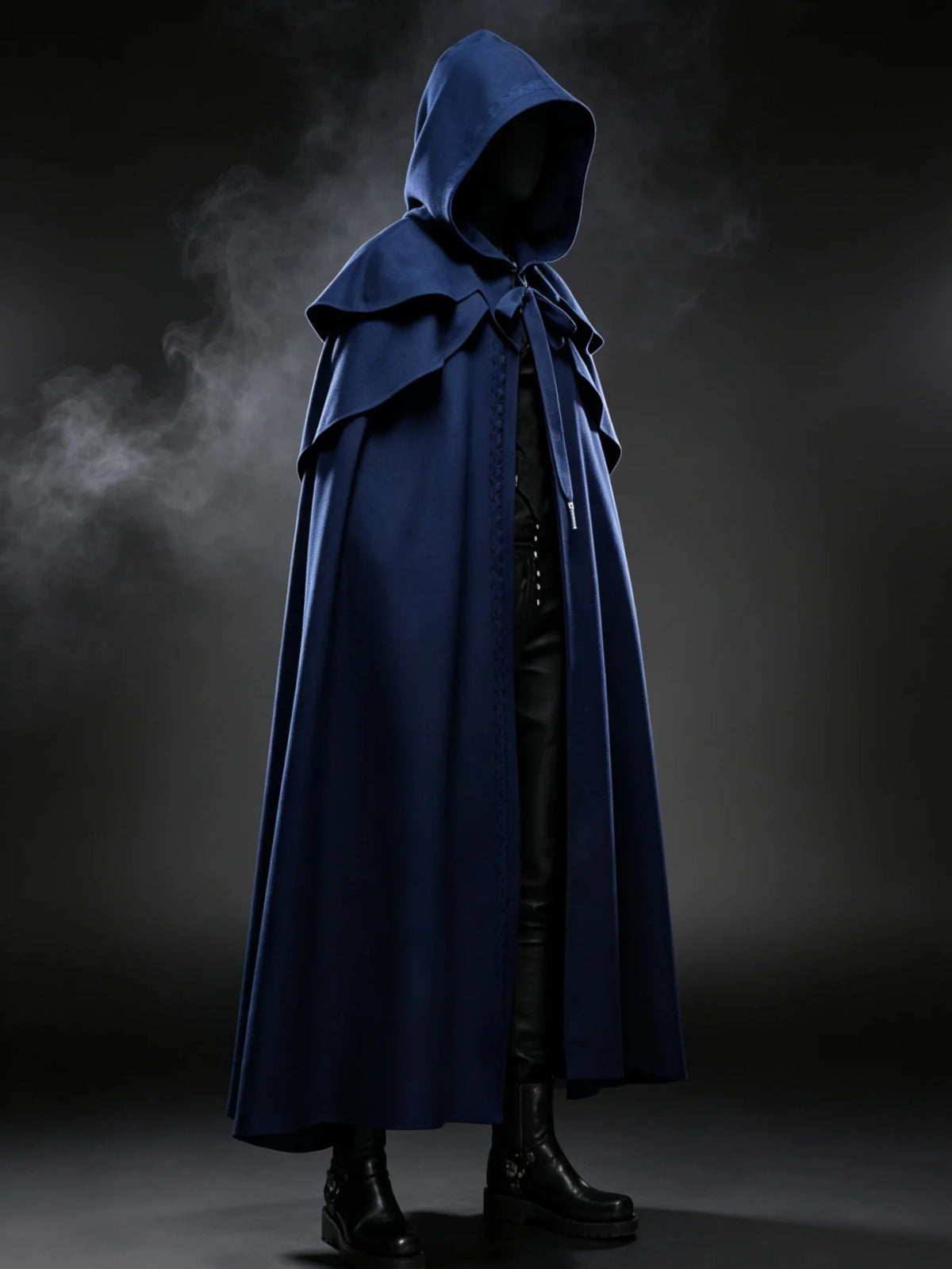 Unisex Medieval Hooded Cloak with Tie Closure