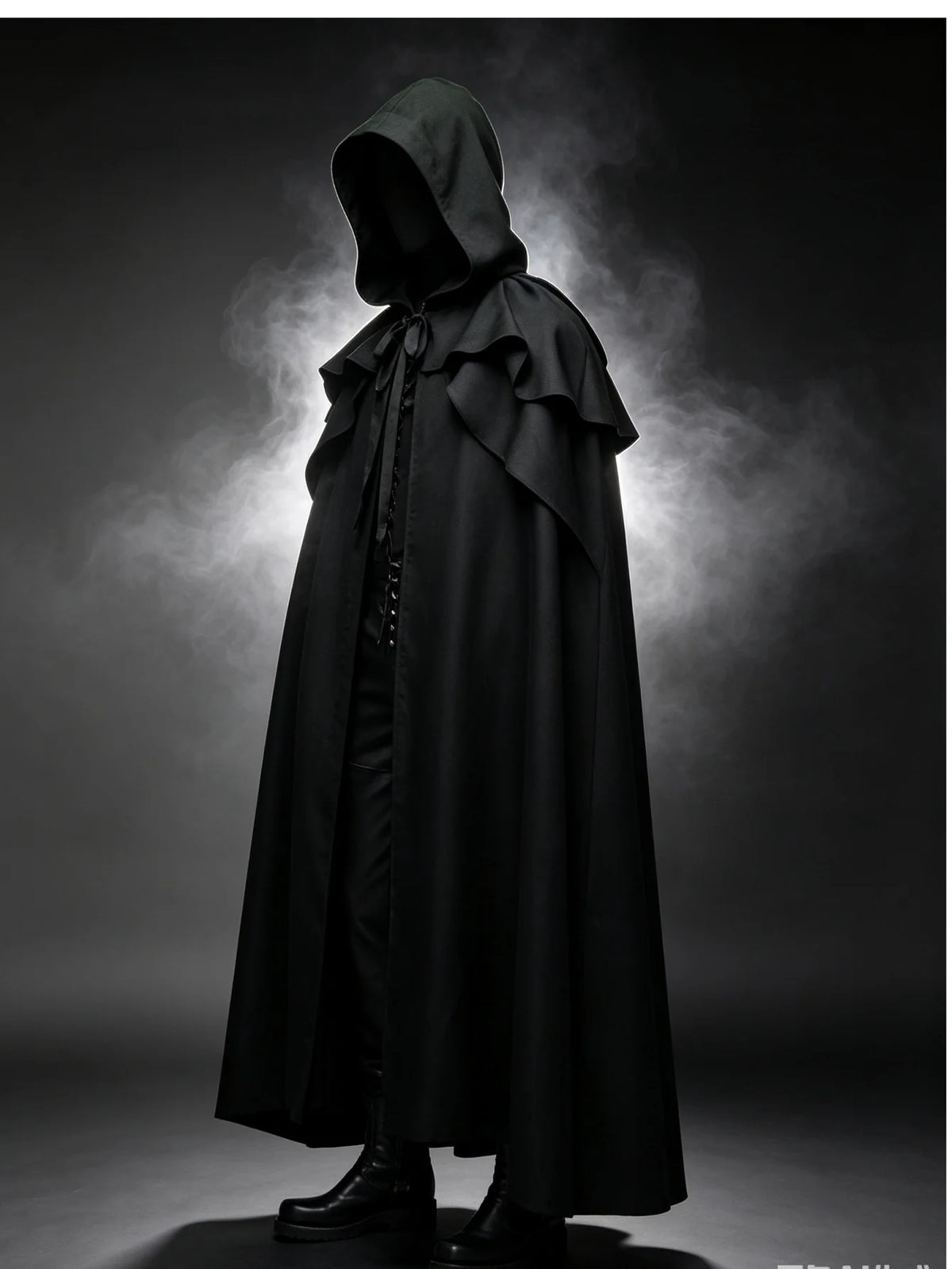 Unisex Medieval Hooded Cloak with Tie Closure