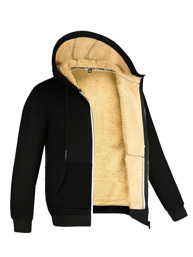 Men's Winter Lambswool Hoodie Jacket