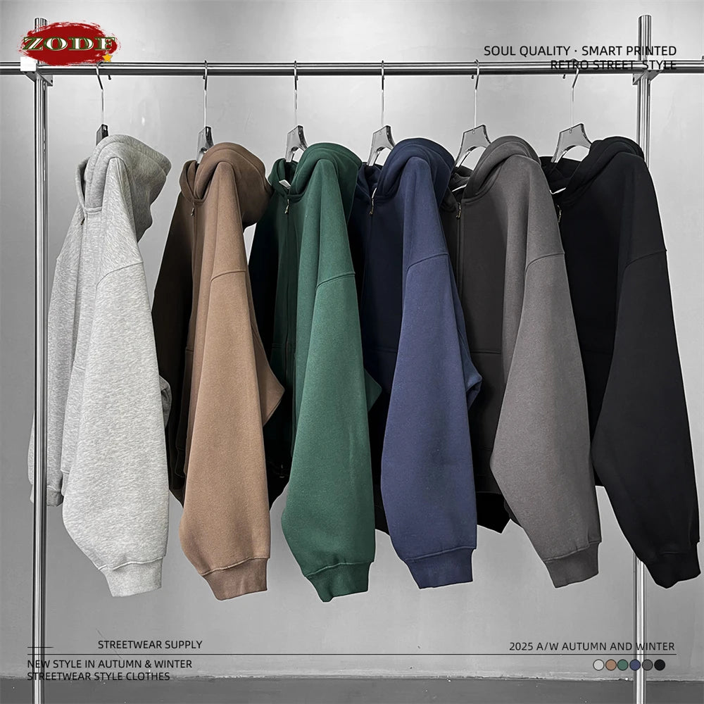 Men's Fleece Boxy Zip-Up Hoodie