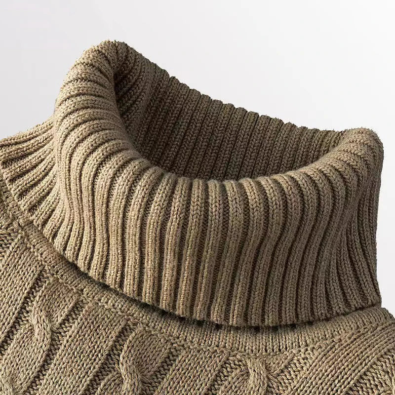 Men's Turtleneck Rollneck Knitted Sweater | Warm Casual Winter Jumper