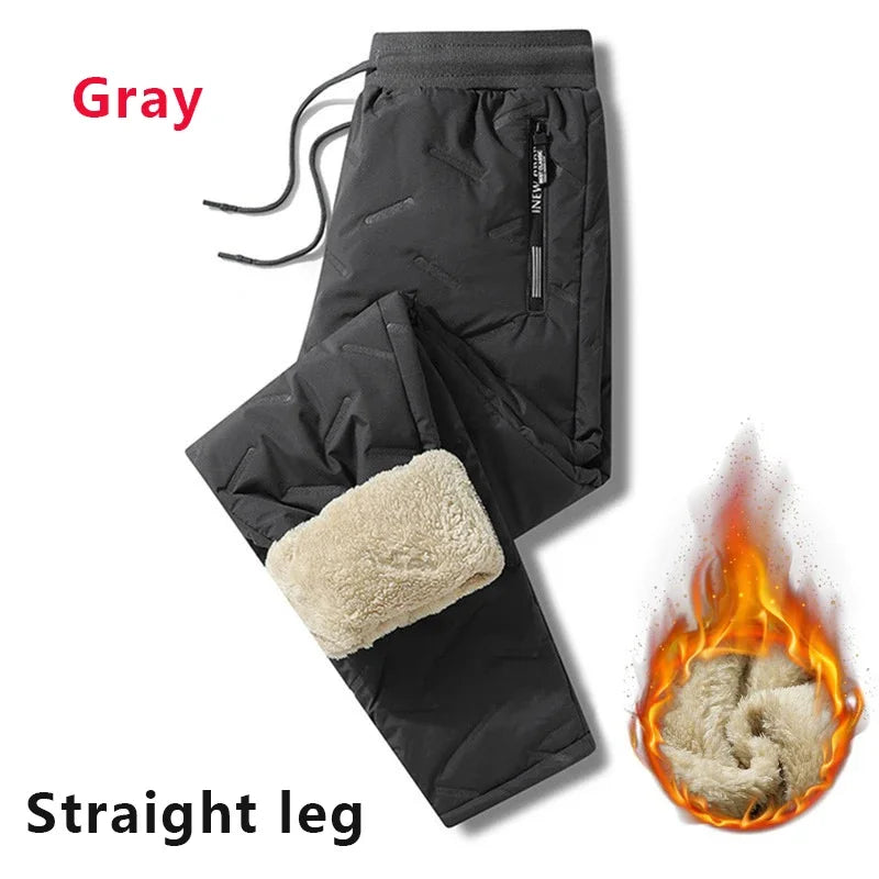 Men's Winter Thick Fleece Sweatpants | Lambswool Thermal Windproof Warm Pants