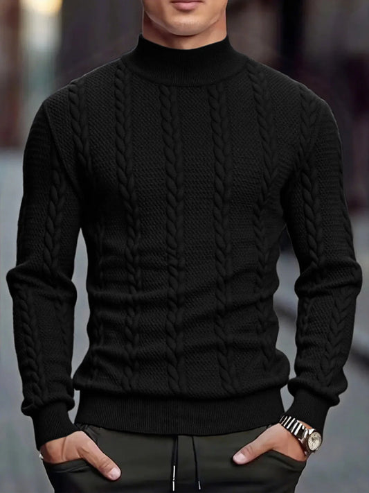 Men's Turtleneck Knitted Pullover Sweater