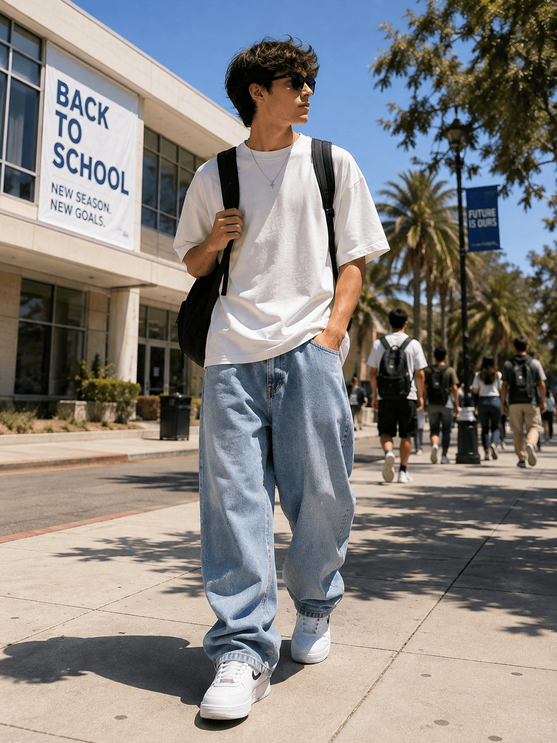 Men's Wide Leg Jeans front view