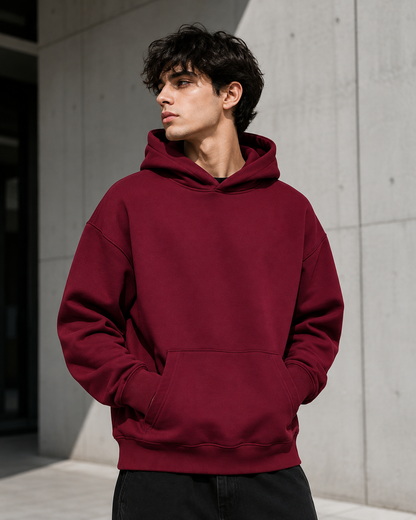 Men's 500GSM Heavy Weight Hoodie | Thick Cotton Pullover Sweatshirt | Autumn Winter