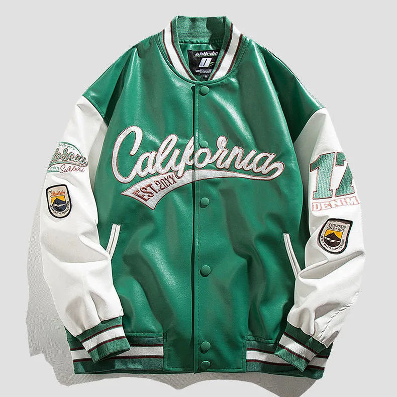 Men's Retro Letter Embroidered Jacket