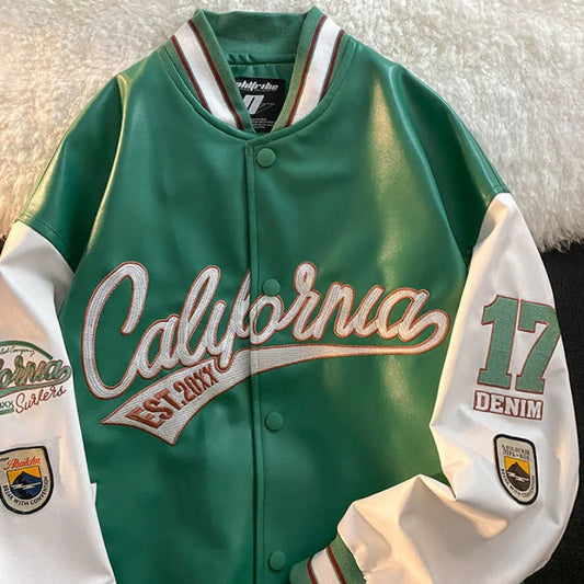 Men's Retro Letter Embroidered Jacket