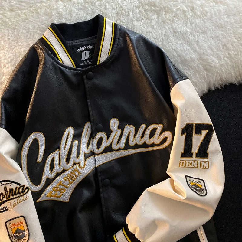 Men's Retro Letter Embroidered Jacket