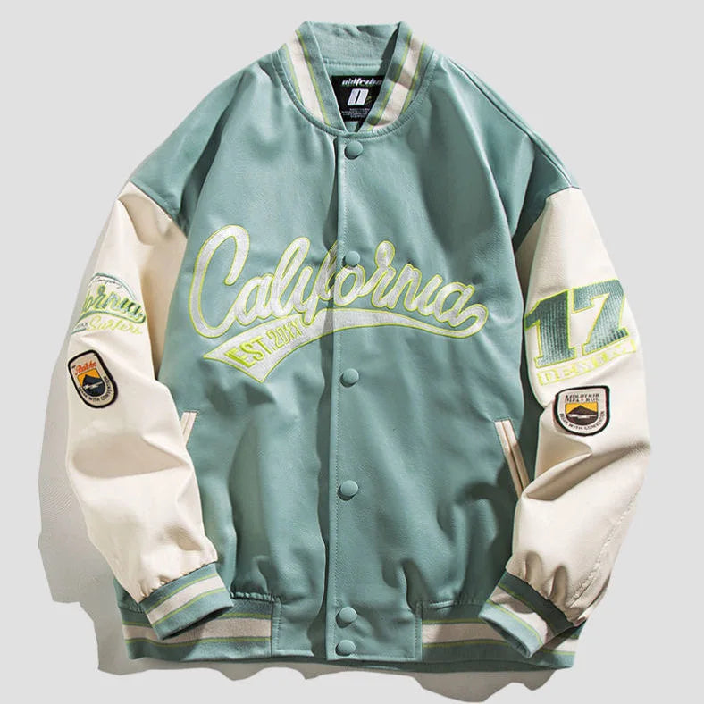 Men's Retro Letter Embroidered Jacket