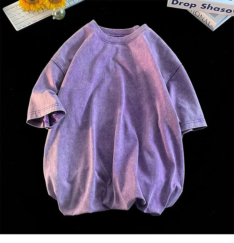 Mineral Washed Y2K Oversized Tee front view