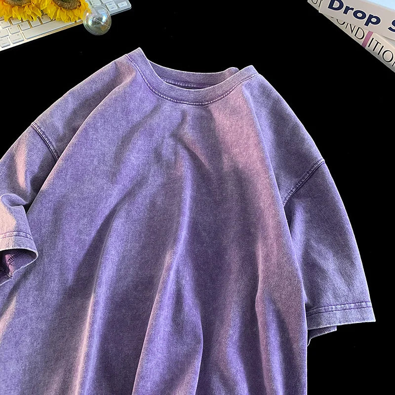 Mineral Washed Y2K Oversized Tee front view