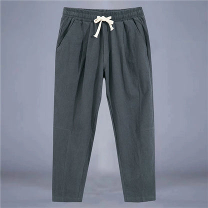 Men's Cotton Loose Fit Straight Leg Drawstring Pants