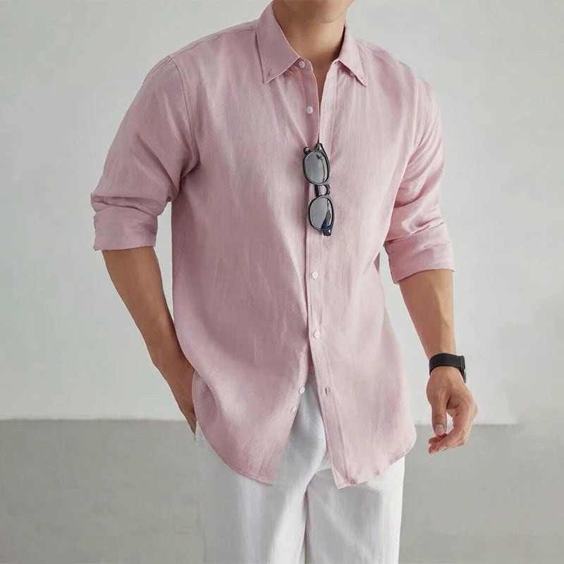 100% Cotton Linen Long Sleeve Baggy Shirt