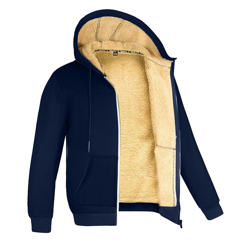 Men's Winter Lambswool Hoodie Jacket