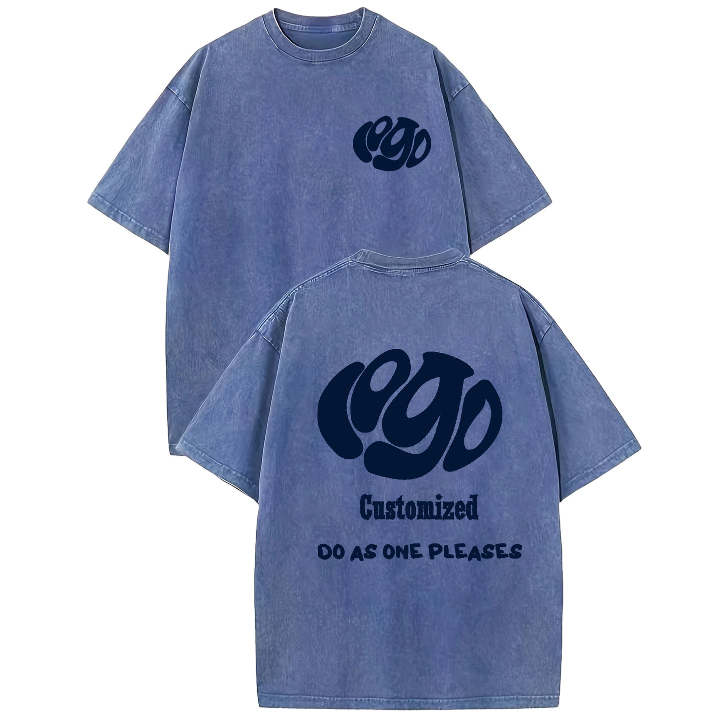Custom Logo Hip Hop Oversized Washed Tee