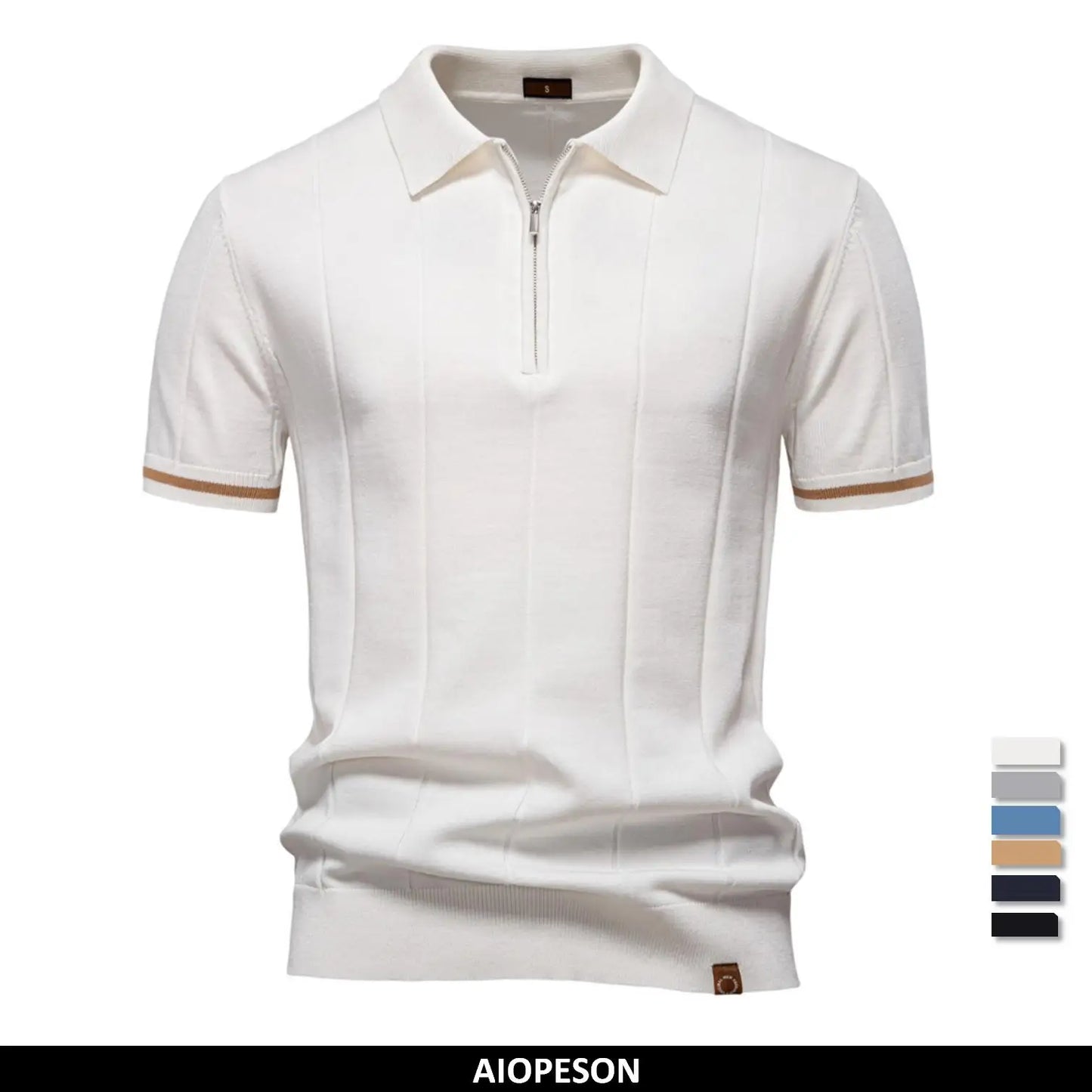 Men's Sport Zipper Polo Shirt