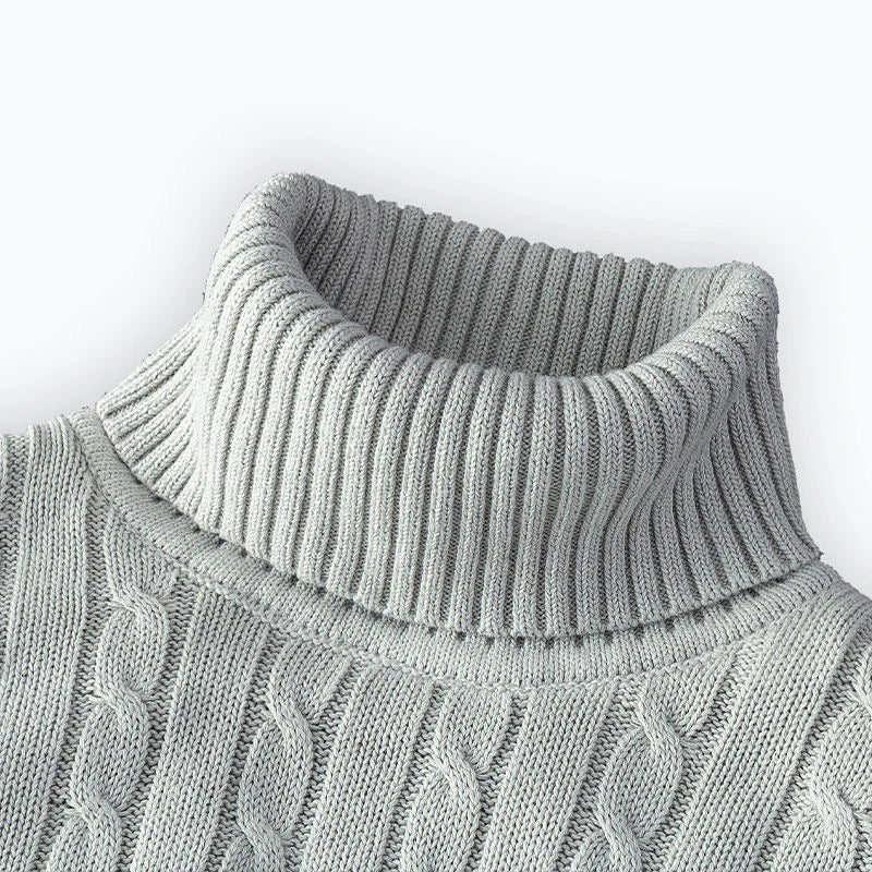 Men's Turtleneck Rollneck Knitted Sweater | Warm Casual Winter Jumper
