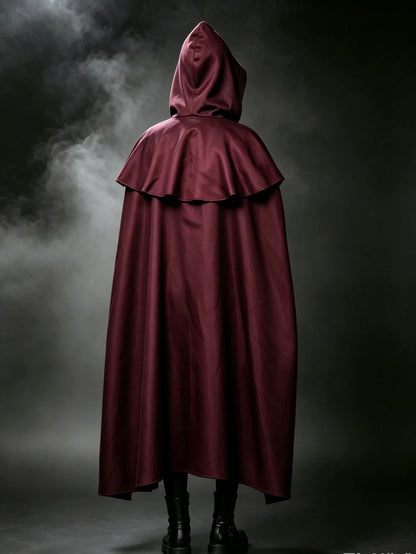 Unisex Medieval Hooded Cloak with Tie Closure