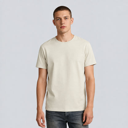 Men’s Beige Cotton T-Shirt