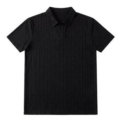 Men's Ribbed Knit Polo Shirt