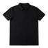 Black ribbed polo shirt with short sleeves, stylish and versatile for everyday wear