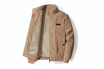 Men's Winter Thick Fleece Jacket | Windproof Warm Stand Collar Zip-Up Coat