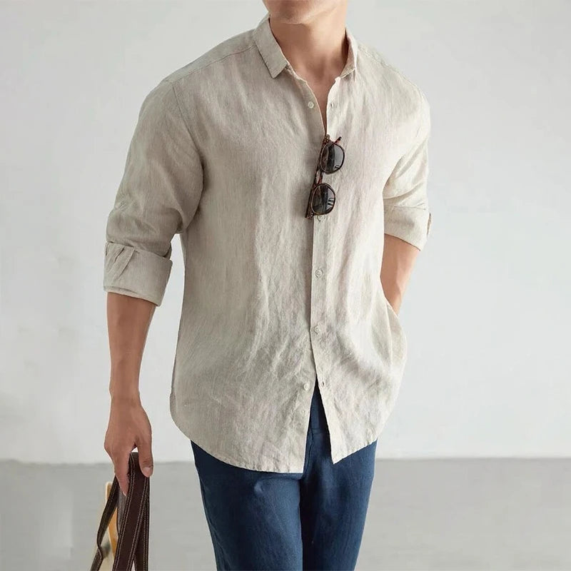100% Cotton Linen Long Sleeve Baggy Shirt