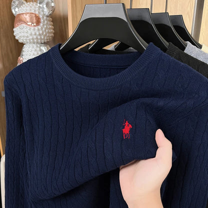 Men's Premium Knit Sweater | Jacquard Embroidery Pullover