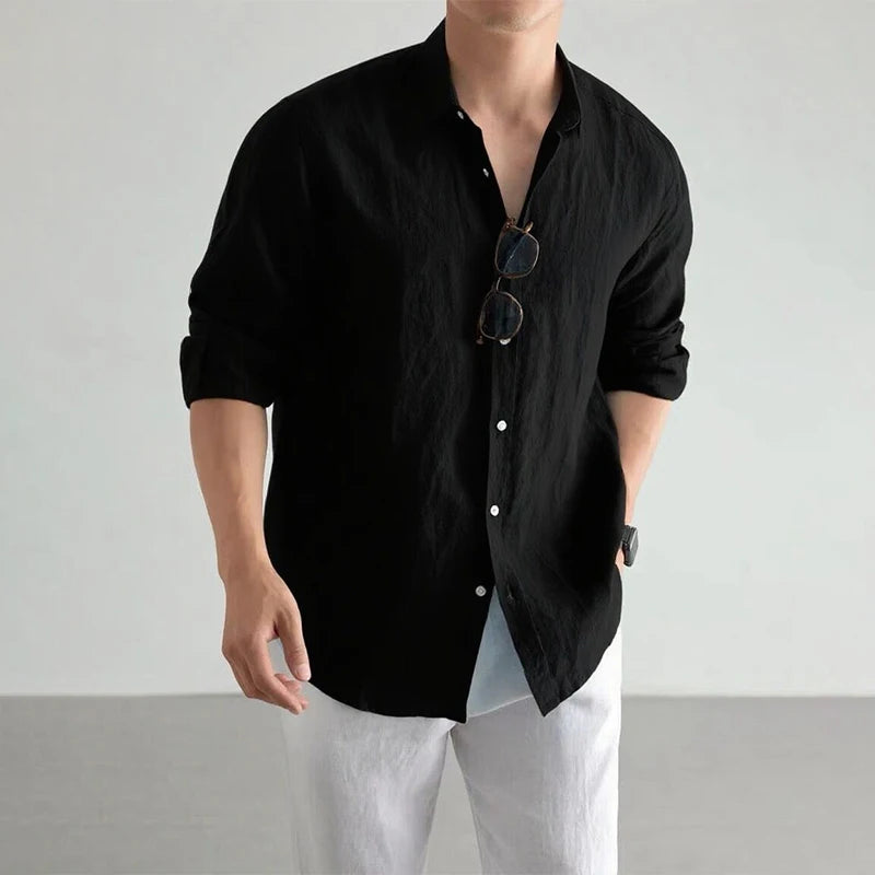 100% Cotton Linen Long Sleeve Baggy Shirt