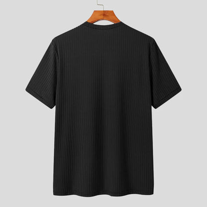 Men's Solid Loose Fit Crew Neck T-Shirt