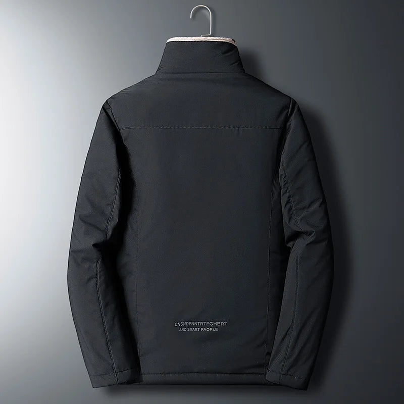 Men's Winter Windproof Fleece Jacket | Thick Warm Zip-Up Coat