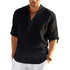 Cotton Linen Relaxed Fit Long Sleeve Shirt front view