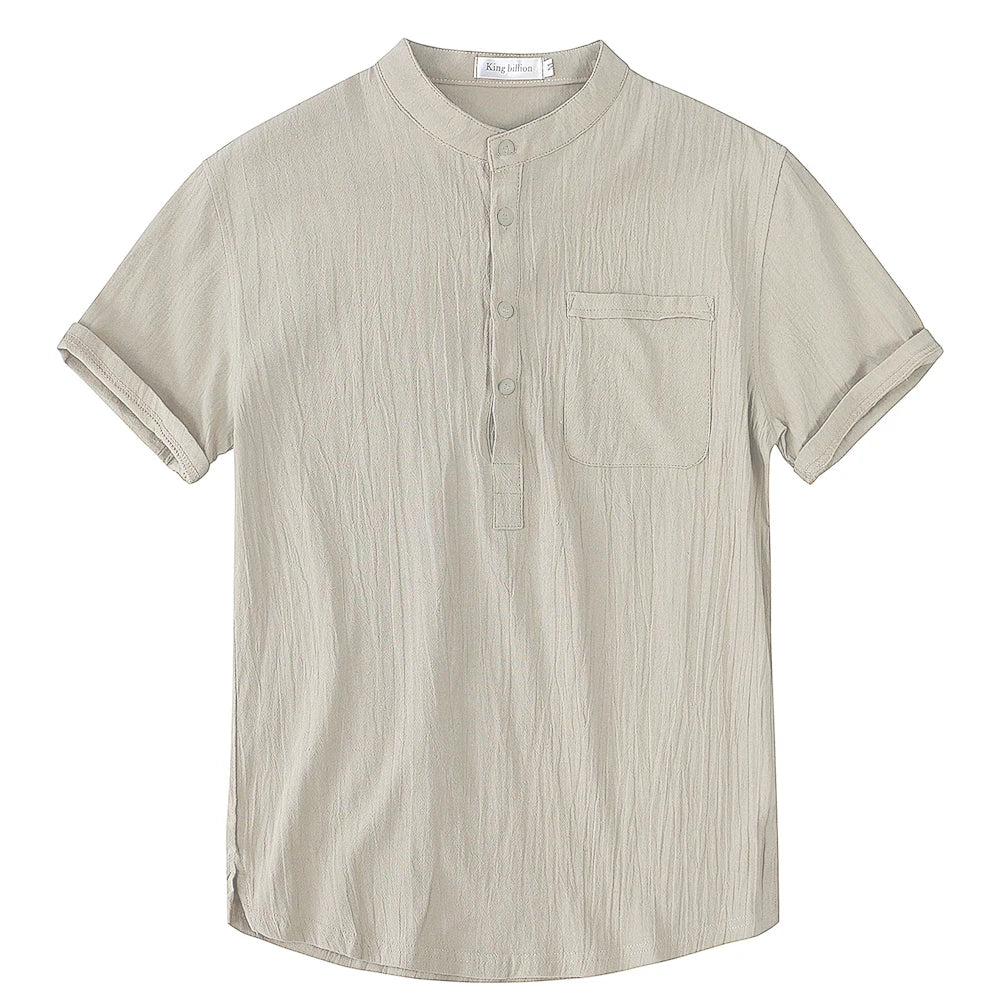 Cotton Linen Short Sleeve Breathable Tee