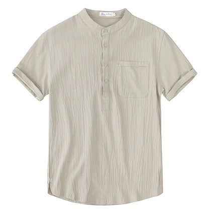 Cotton Linen Short Sleeve Breathable Tee
