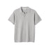 Gray knit polo shirt with short sleeves and collar, stylish everyday essential for casual wear