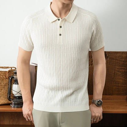 Men's Luxury Jacquard Knitted Polo Shirt