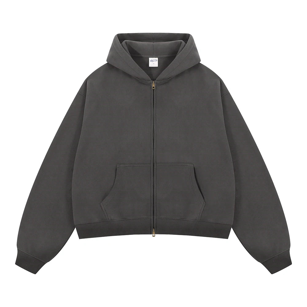 Men's Fleece Boxy Zip-Up Hoodie
