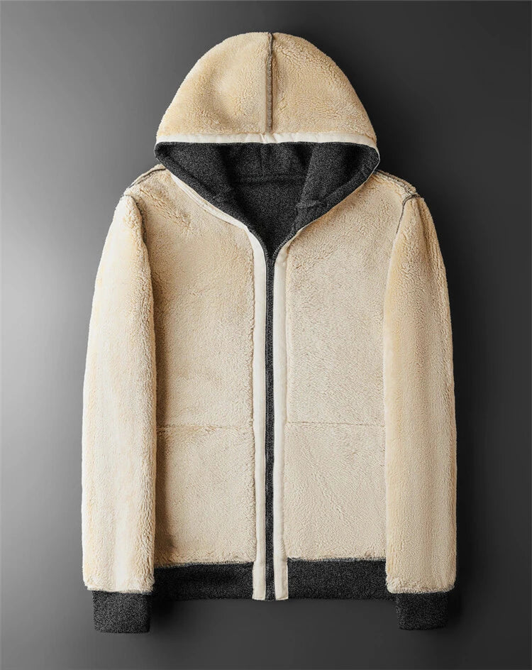 Men's Winter Lambswool Hoodie Jacket