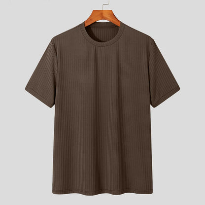 Men's Solid Loose Fit Crew Neck T-Shirt