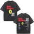 Graphic Print Washed Vintage Oversized Tee front view