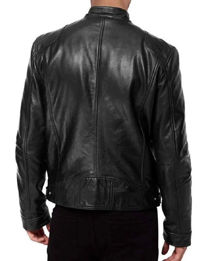 Men's PU Leather Bomber Jacket