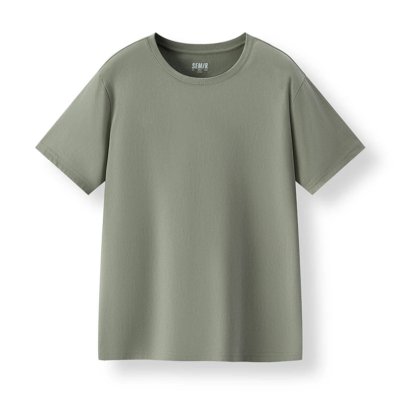 Men’s Brown Green Cotton Crew Neck T-Shirt