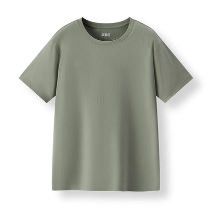 Men’s Brown Green Cotton Crew Neck T-Shirt