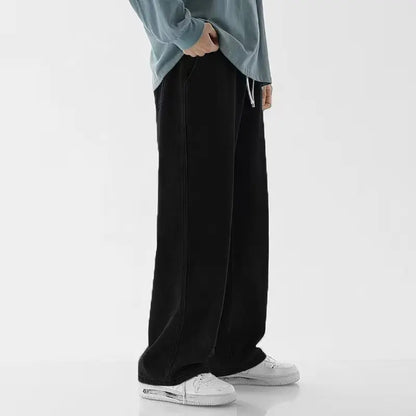 Men's Streetwear Loose Wide Leg Jeans | Korean Style Straight Denim Pants