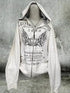 Gray Oversized Zipper Hoodie front view