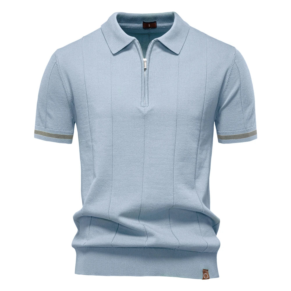 Men's Sport Zipper Polo Shirt